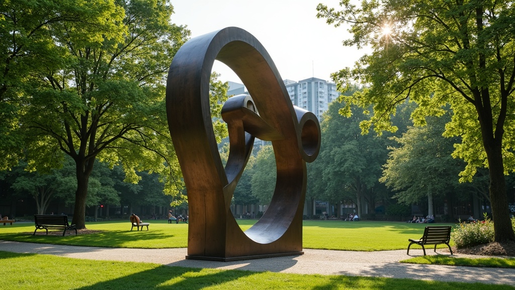 Modern abstract sculpture in a city park